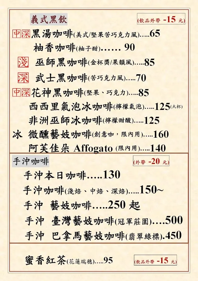 313 CAFE 菜單 1