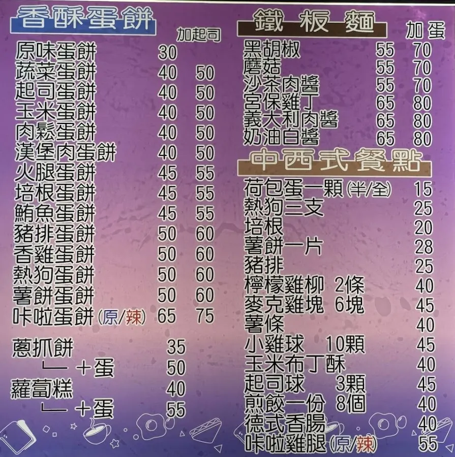 加寶多早午餐店 菜單 1