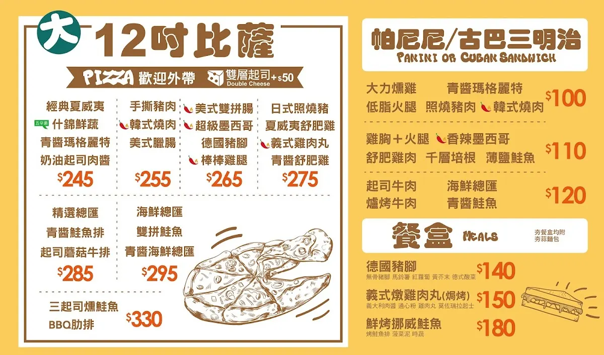 Hungry Pans 夯堡 公館店 菜單 2