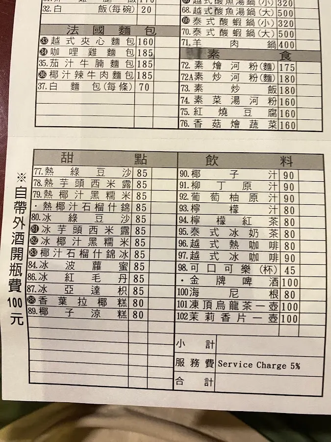 翠薪越南餐廳 MadameJill's Vietnamese Cuisine 菜單 2