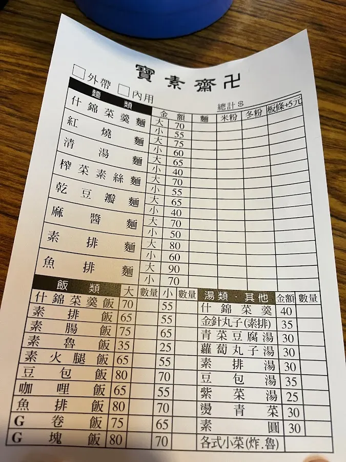 寶素齋滷味臭豆腐 菜單 1