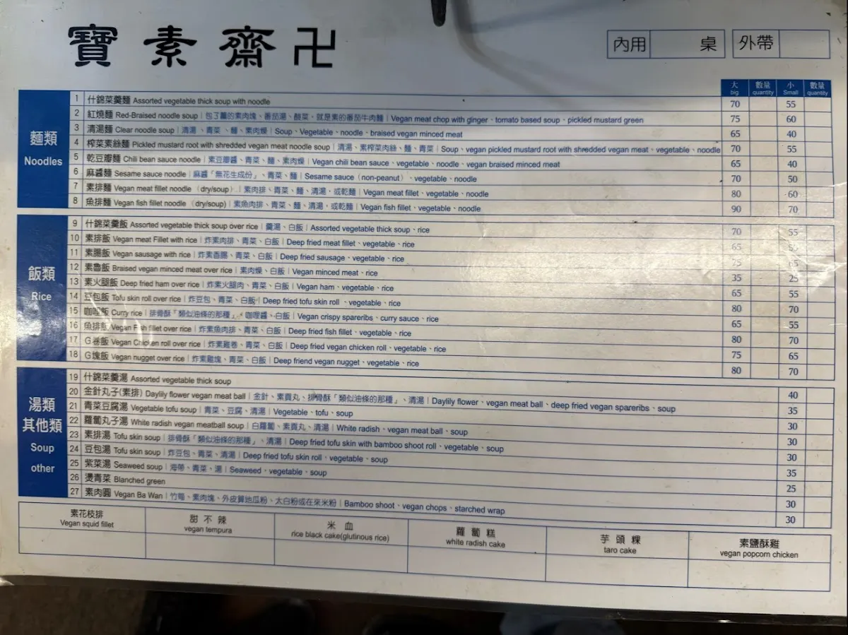 寶素齋滷味臭豆腐 菜單 3